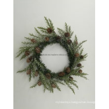 Artificial Plastic Christmas Wreath with Decorated